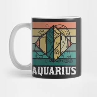 Aquarius Desing Zodiac Vintage Mug